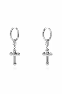 Dolce & Gabbana SILVER Earrings with religious motif pendant