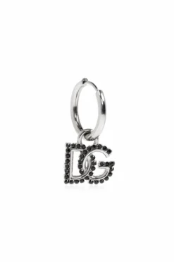 Dolce & Gabbana SILVER Single earring with a logo-shaped pendant