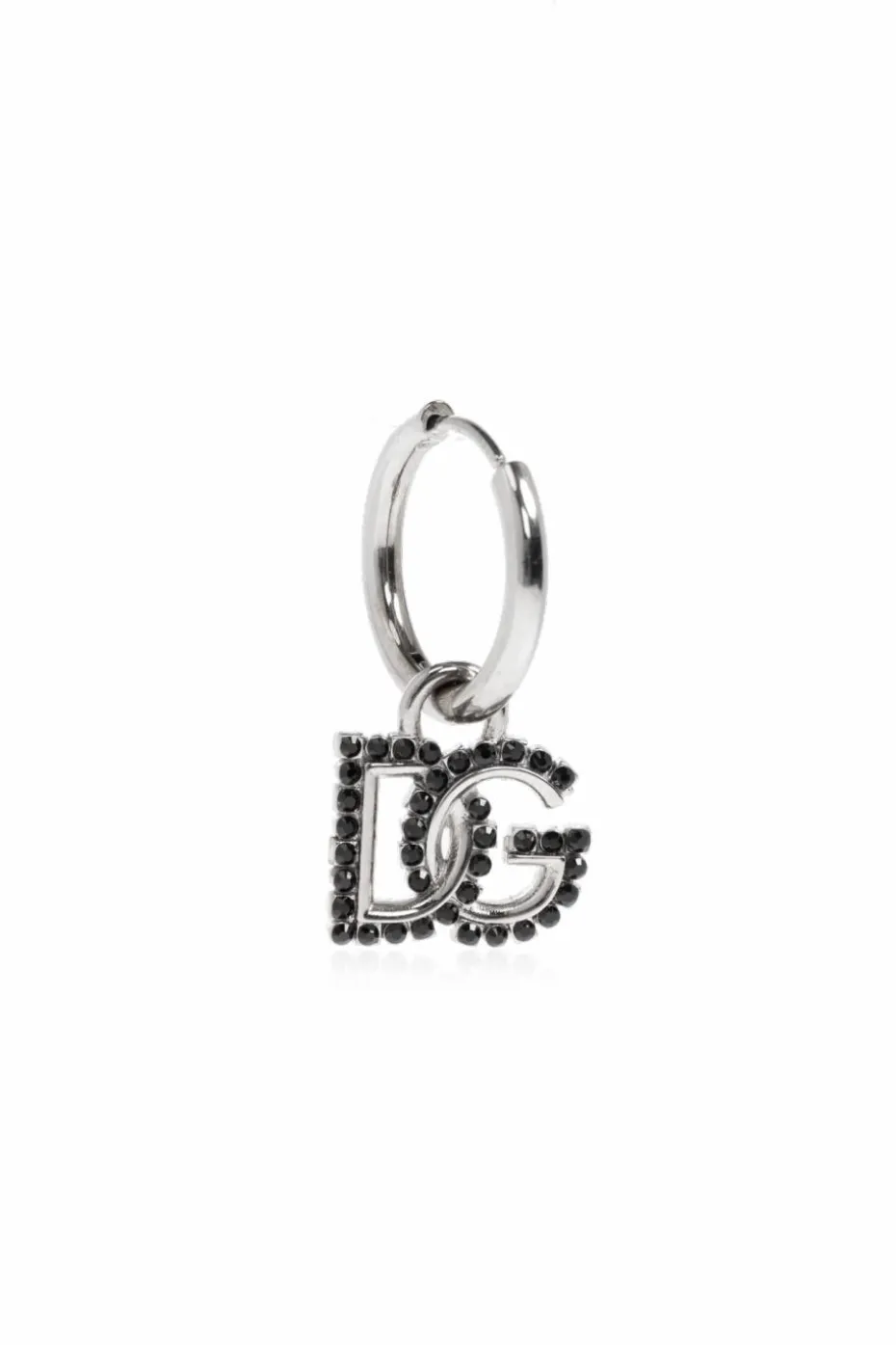 Dolce & Gabbana SILVER Single earring with a logo-shaped pendant