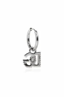 Dolce & Gabbana SILVER Single earring with a logo-shaped pendant