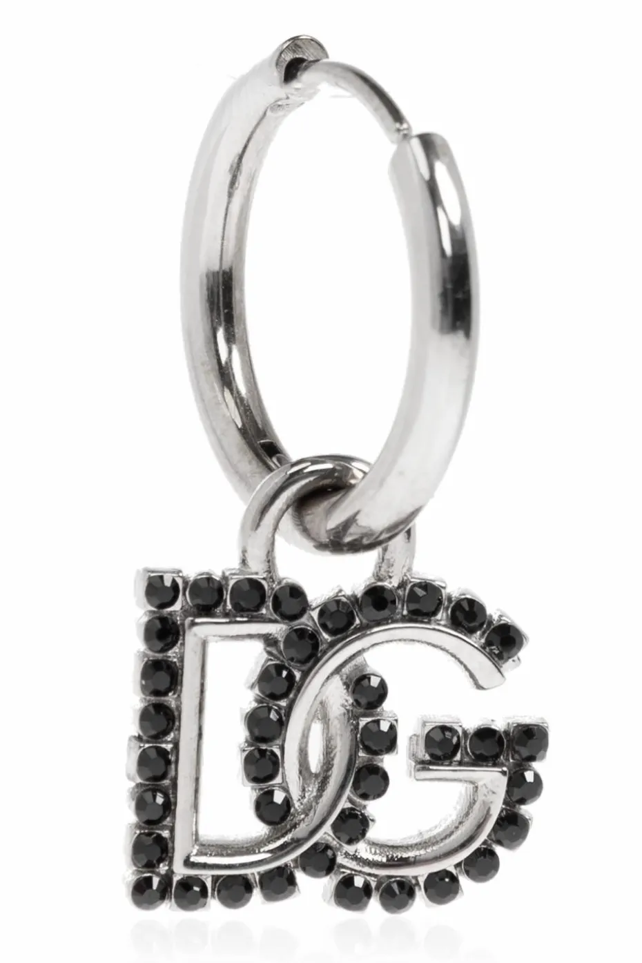 Dolce & Gabbana SILVER Single earring with a logo-shaped pendant
