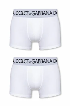 Dolce & Gabbana WHITE Branded boxers 2-pack