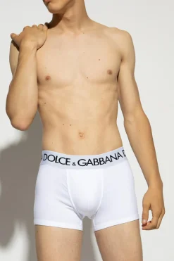 Dolce & Gabbana WHITE Branded boxers 2-pack