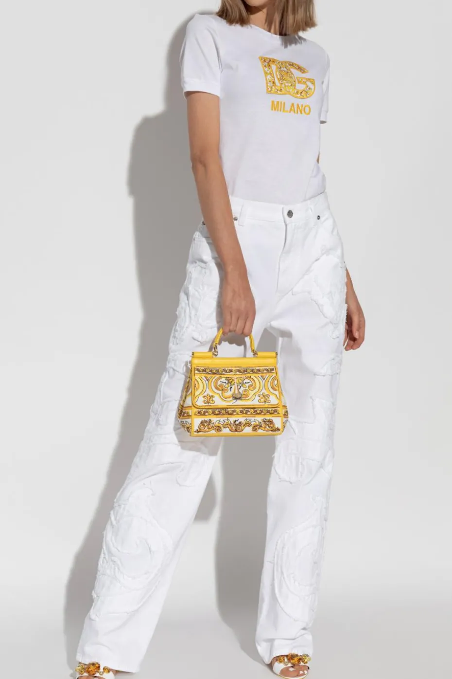 Dolce & Gabbana WHITE Jeans with stitching