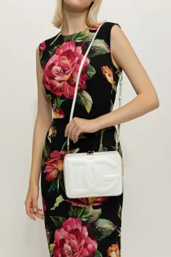 Dolce & Gabbana WHITE Leather shoulder bag with logo