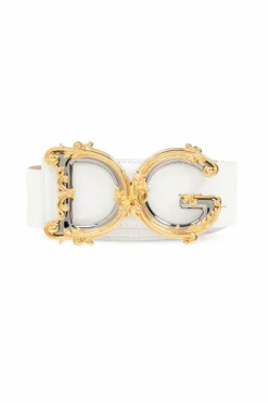 Dolce & Gabbana WHITE Leather belt