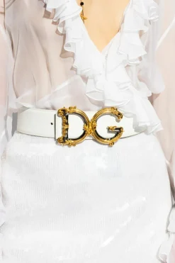 Dolce & Gabbana WHITE Leather belt