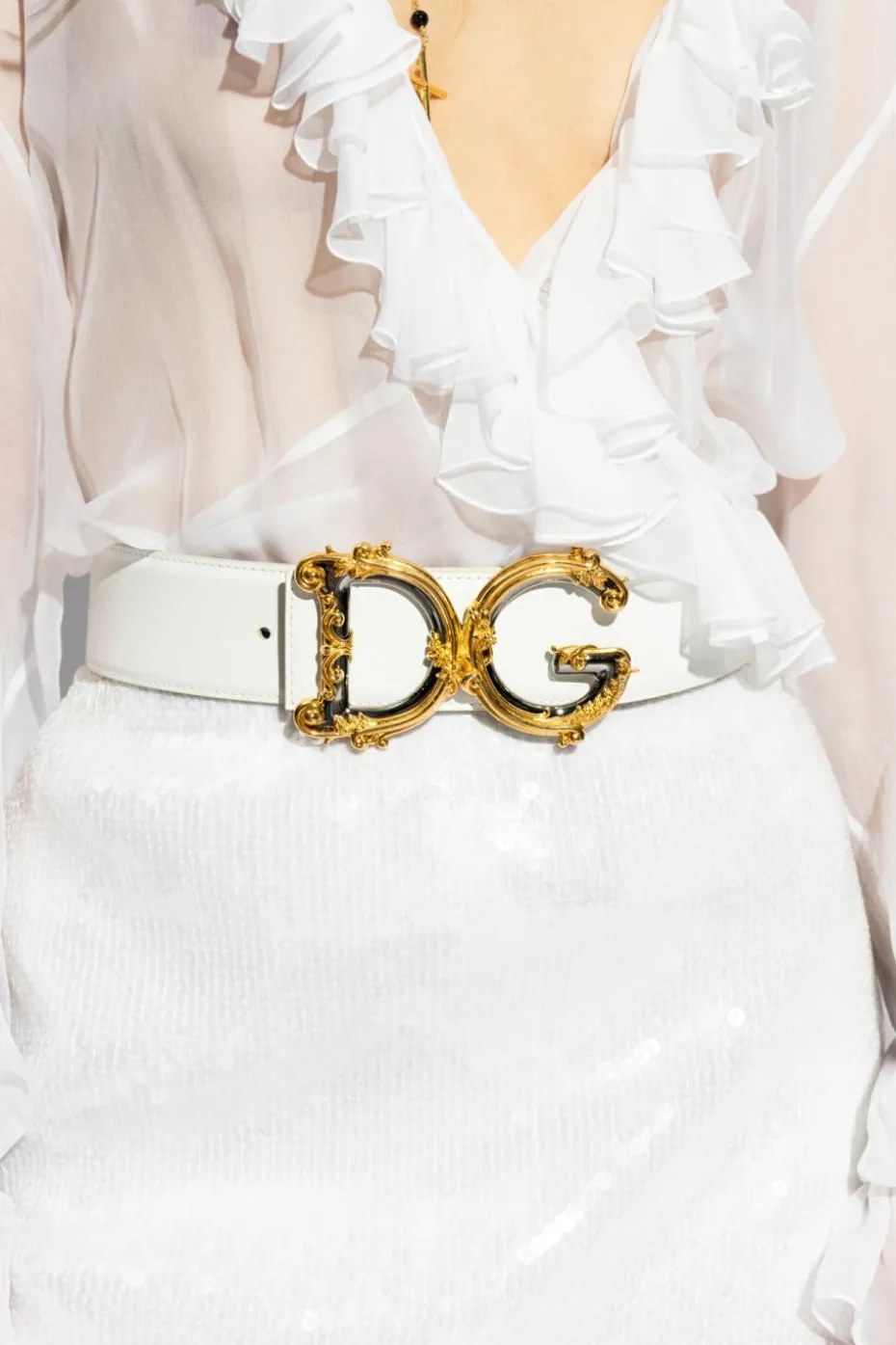 Dolce & Gabbana WHITE Leather belt