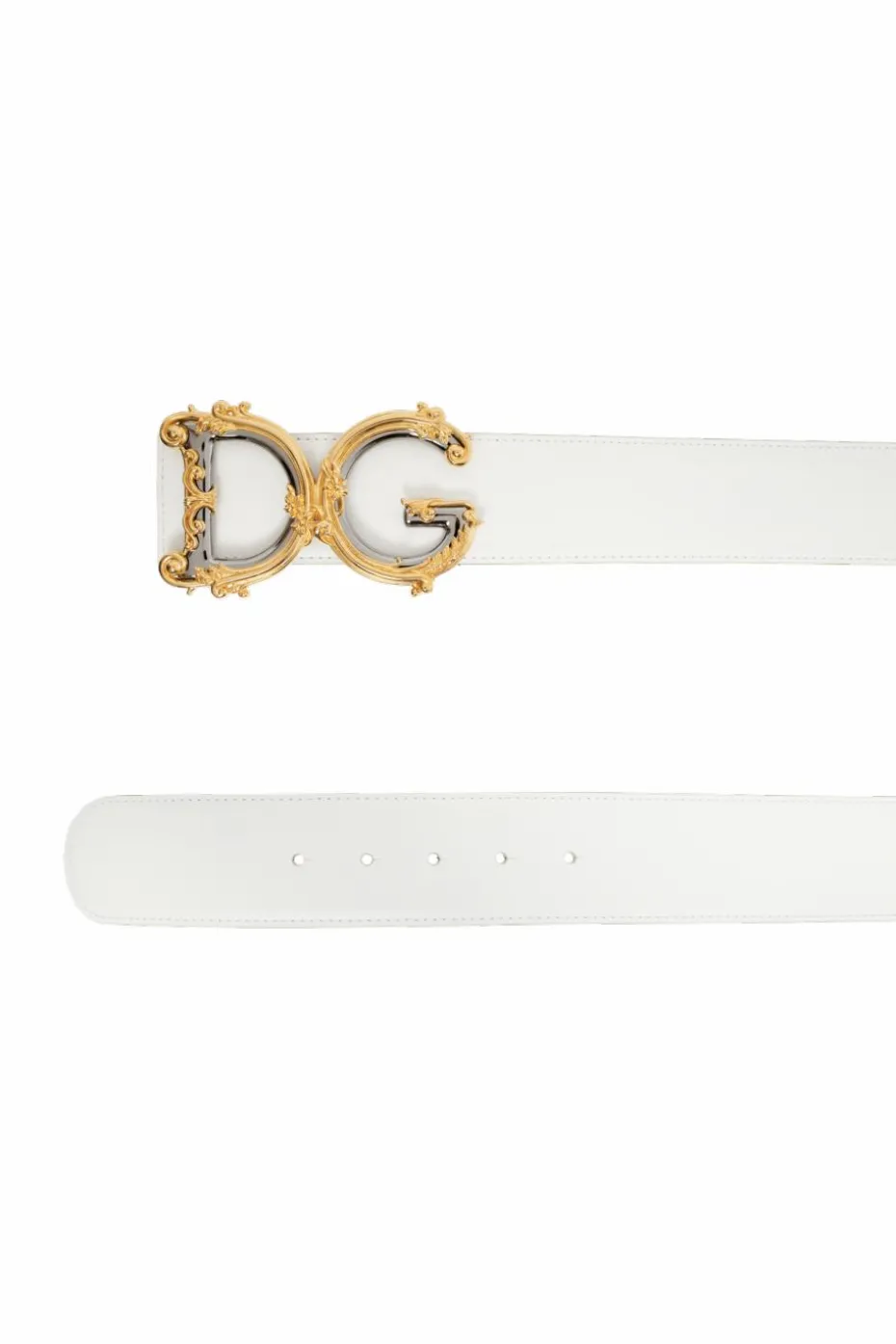 Dolce & Gabbana WHITE Leather belt