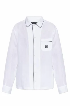Dolce & Gabbana WHITE Linen shirt with pocket
