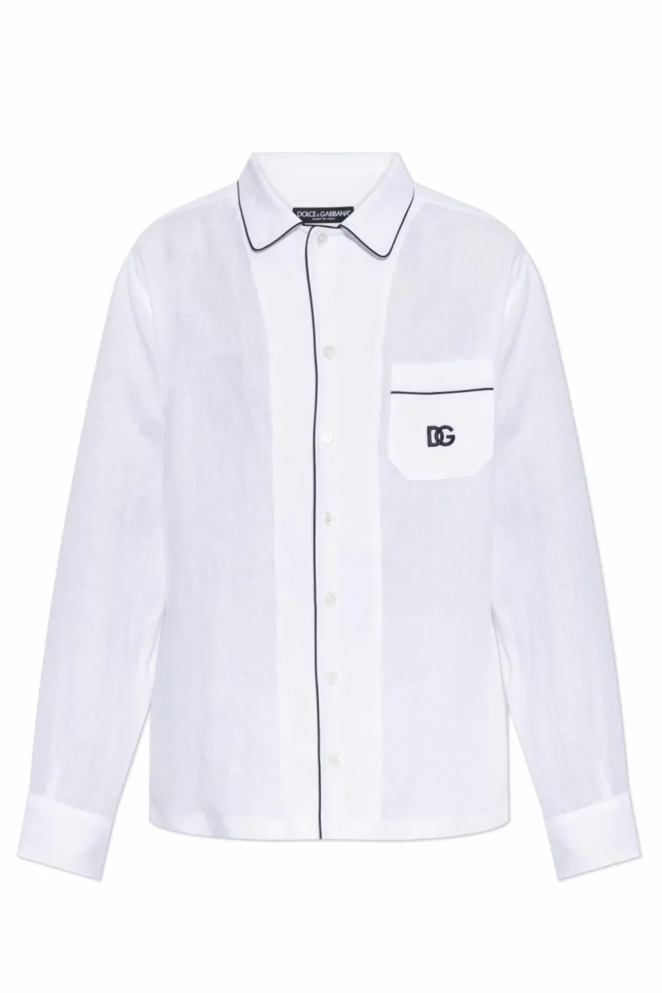 Dolce & Gabbana WHITE Linen shirt with pocket