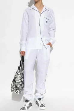 Dolce & Gabbana WHITE Loose-fit linen trousers