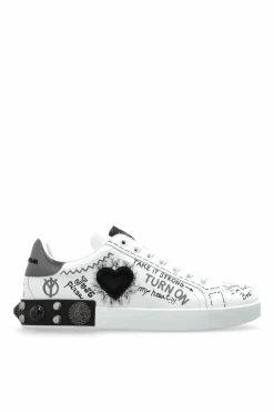 Dolce & Gabbana WHITE 'Portofino' sneakers with appliquƩs