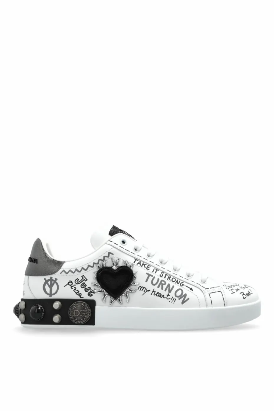 Dolce & Gabbana WHITE 'Portofino' sneakers with appliqués
