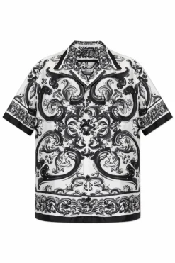 Dolce & Gabbana WHITE Silk short-sleeve shirt