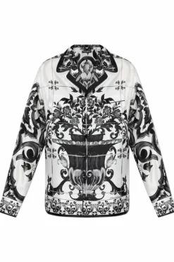 Dolce & Gabbana WHITE Silk shirt with floral motif