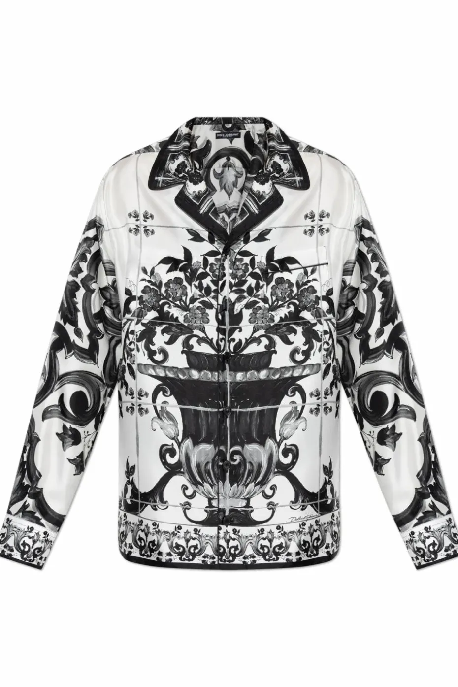 Dolce & Gabbana WHITE Silk shirt with floral motif