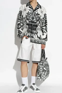 Dolce & Gabbana WHITE Silk shirt with floral motif