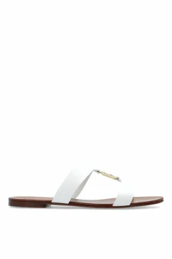Dolce & Gabbana WHITE Slides with logo-shaped application