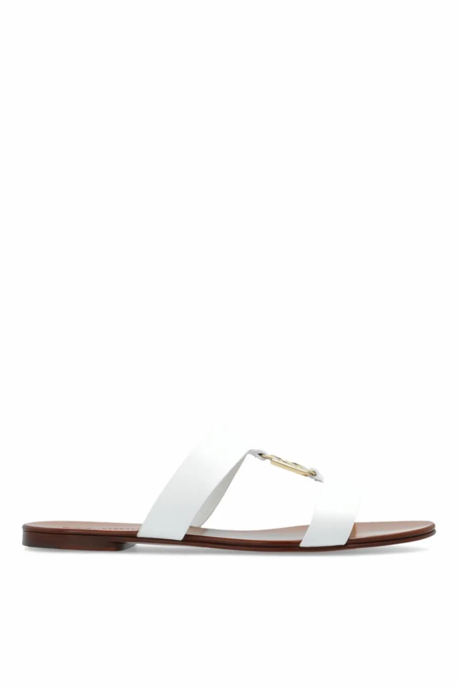 Dolce & Gabbana WHITE Slides with logo-shaped application