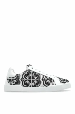 Dolce & Gabbana WHITE Sports shoes with "Majolica" print