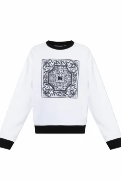 Dolce & Gabbana WHITE Sweatshirt with embroidered "Majolica" pattern