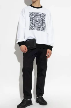 Dolce & Gabbana WHITE Sweatshirt with embroidered "Majolica" pattern
