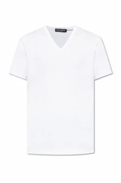 Dolce & Gabbana WHITE V-neck T-shirt