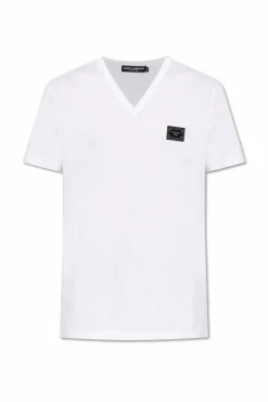 Dolce & Gabbana WHITE V-neck T-shirt