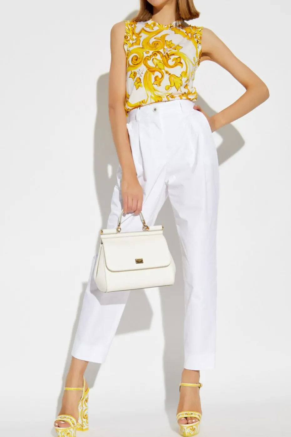 Dolce & Gabbana YELLOW Silk top