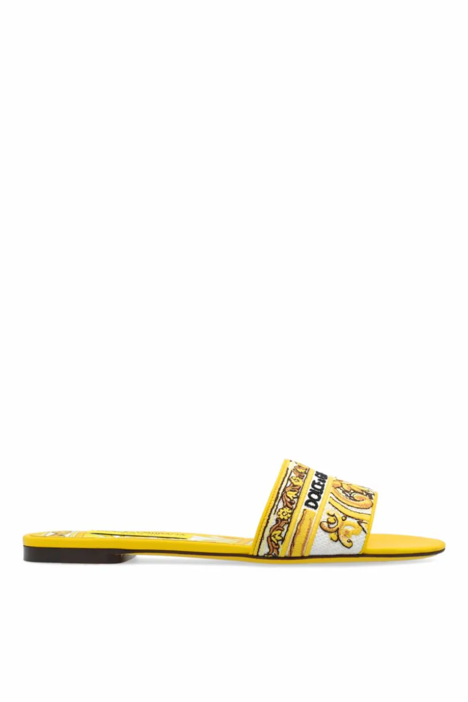 Dolce & Gabbana YELLOW Slides with logo