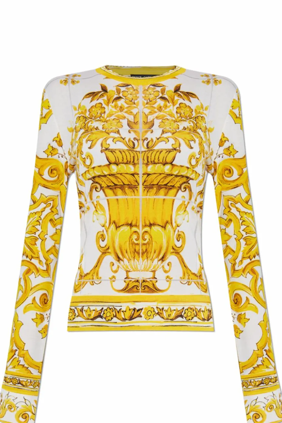 Dolce & Gabbana YELLOW Sweater with 'Majolica' print