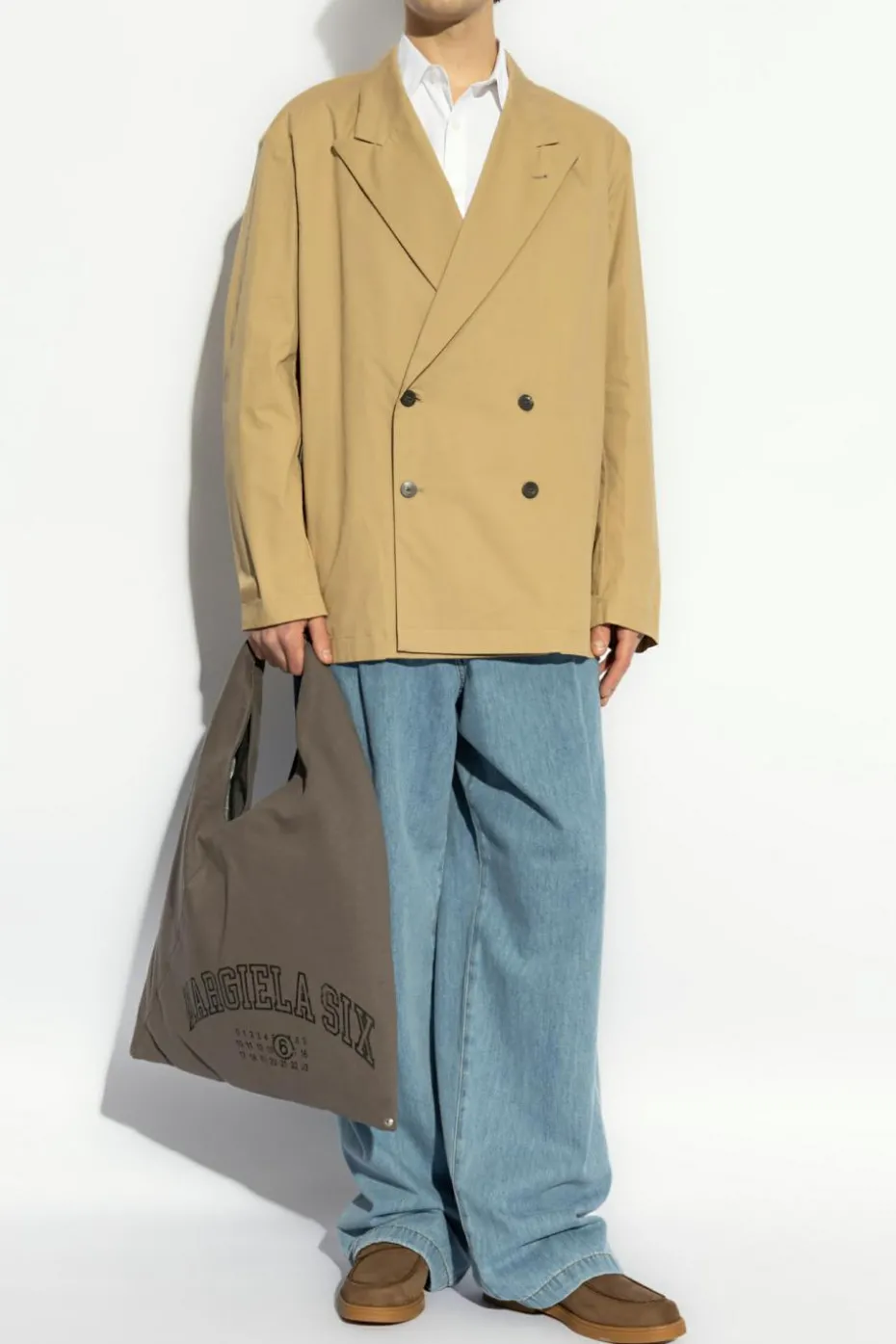 Dries Van Noten beige Double-breasted blazer Caplans