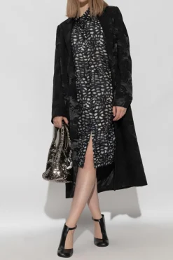Dries Van Noten BLACK Coat with decorative finish