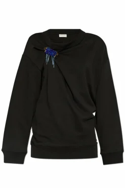Dries Van Noten BLACK Sweatshirt with appliquƩ