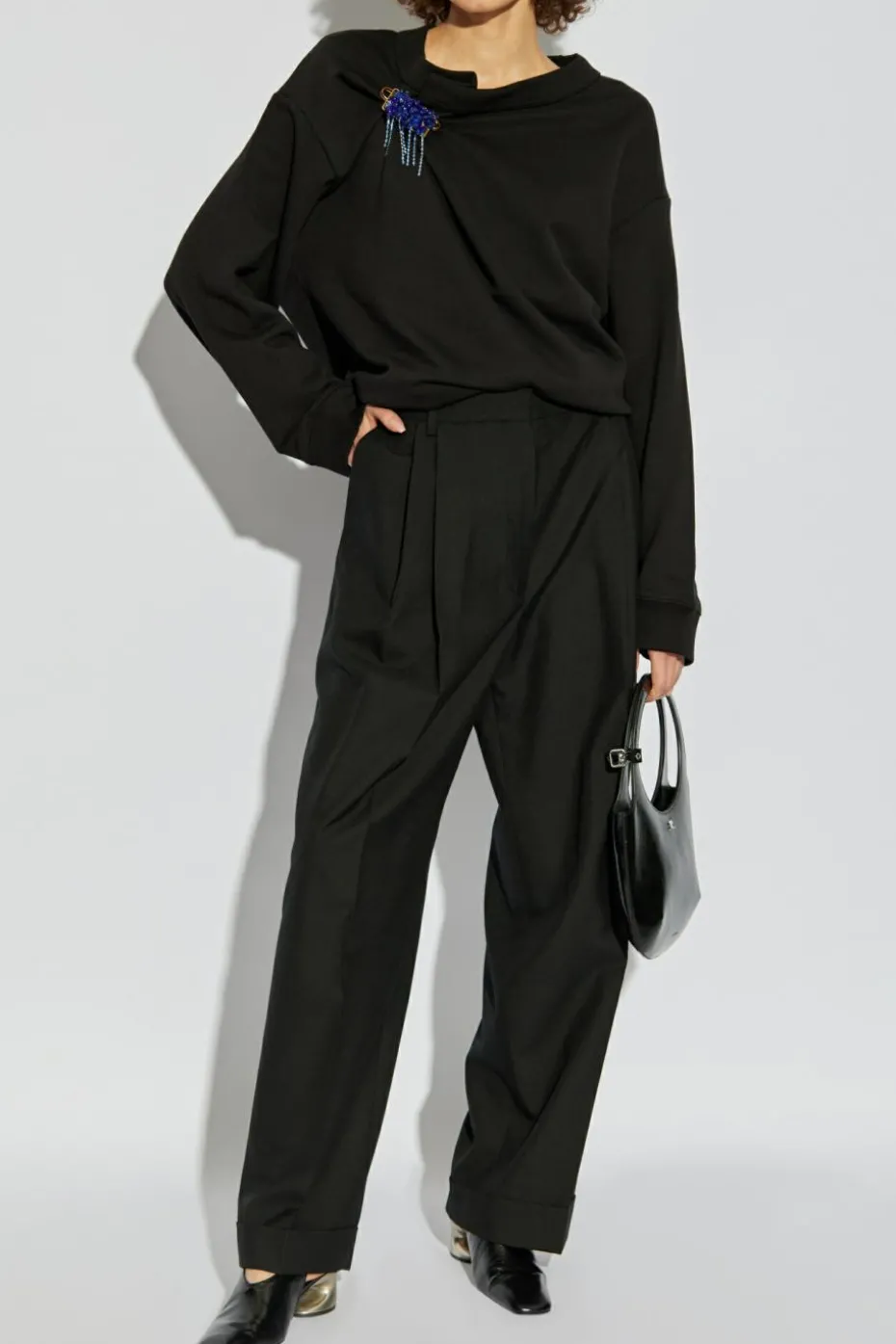 Dries Van Noten BLACK Sweatshirt with appliqué