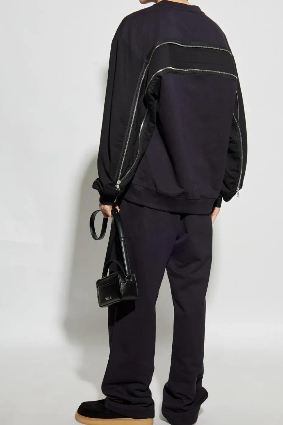 Dries Van Noten BLACK Sweatshirt with decorative zipper