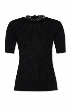 Dries Van Noten BLACK Top with shimmering appliquƩs