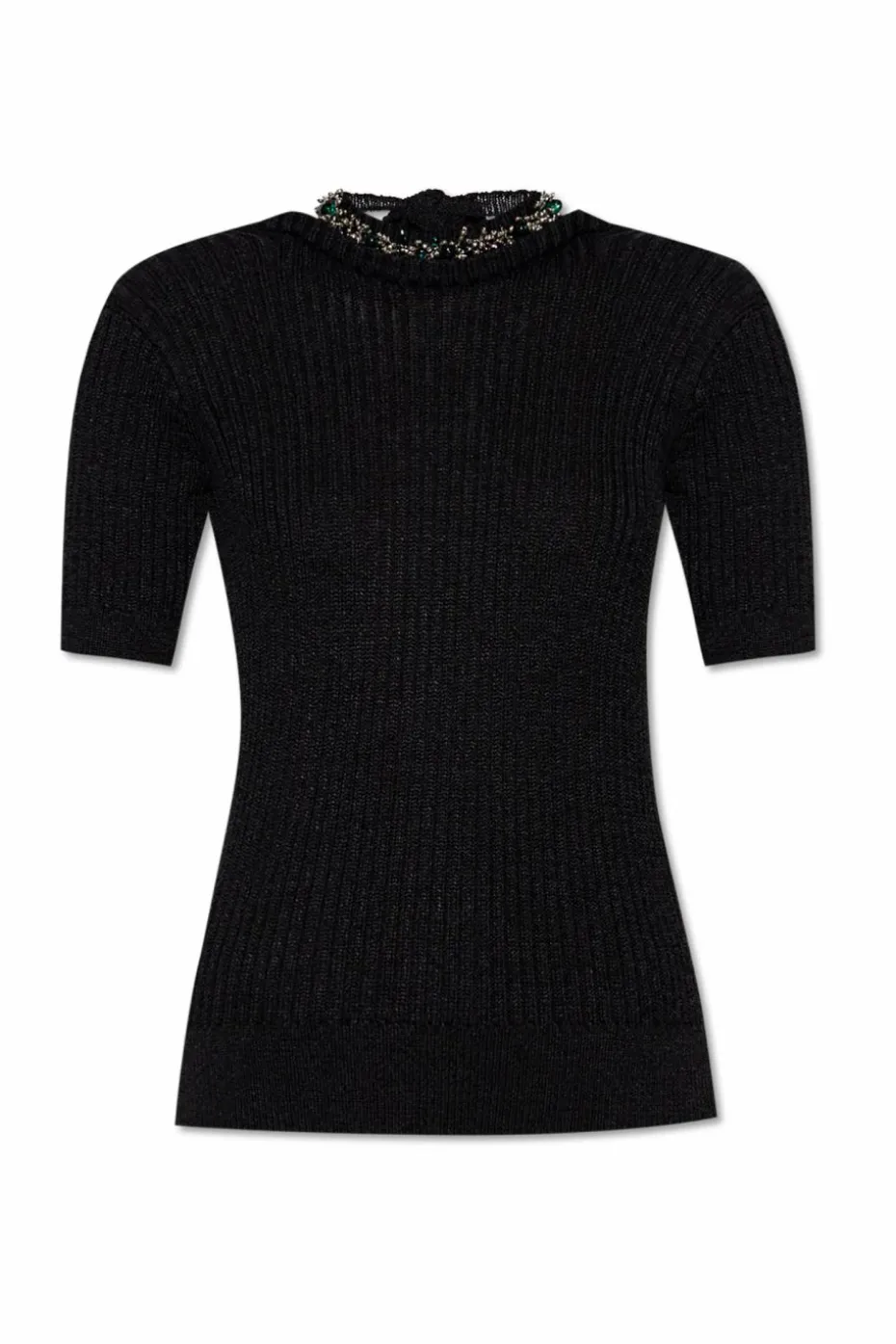 Dries Van Noten BLACK Top with shimmering appliqués