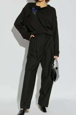 Dries Van Noten BLACK Wool Pants