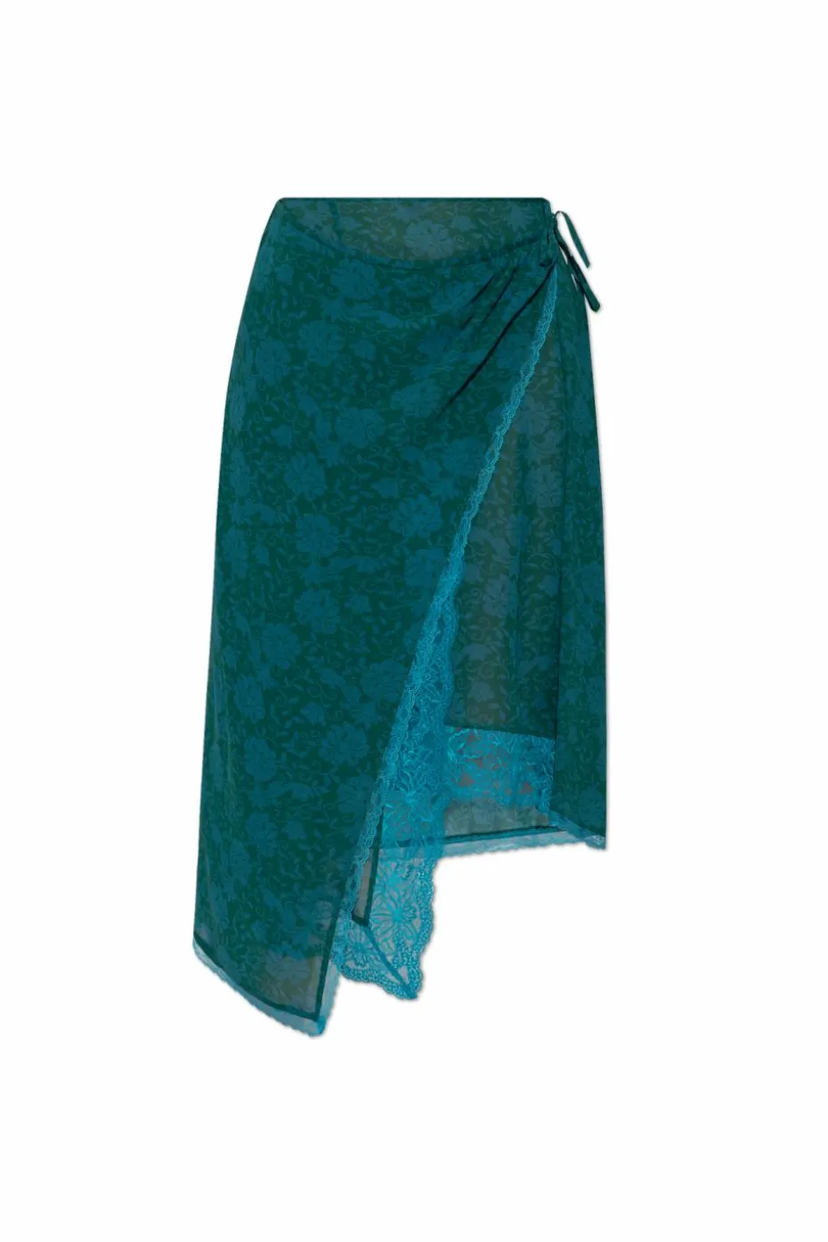 Dries Van Noten BLUE Skirt with lace trim