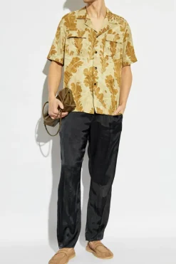 Dries Van Noten GREEN Satin shirt