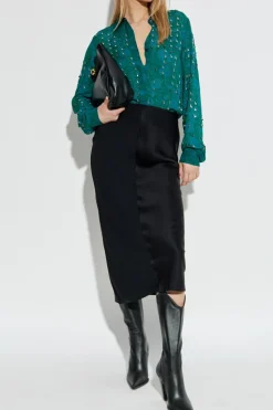 Dries Van Noten GREEN Shirt with appliqués