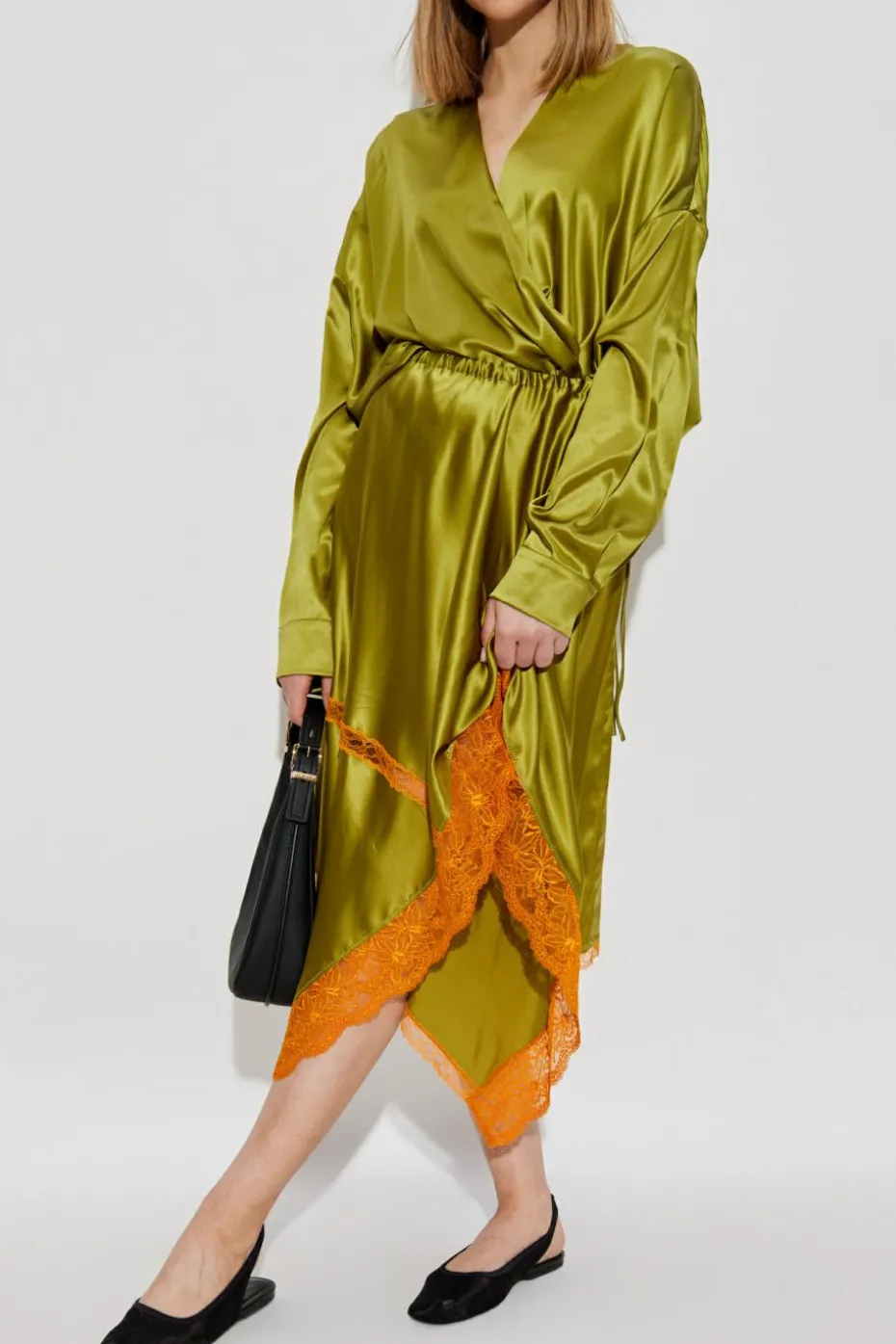 Dries Van Noten GREEN Silk top