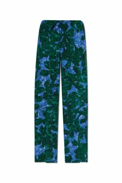 Dries Van Noten GREEN Silk pants