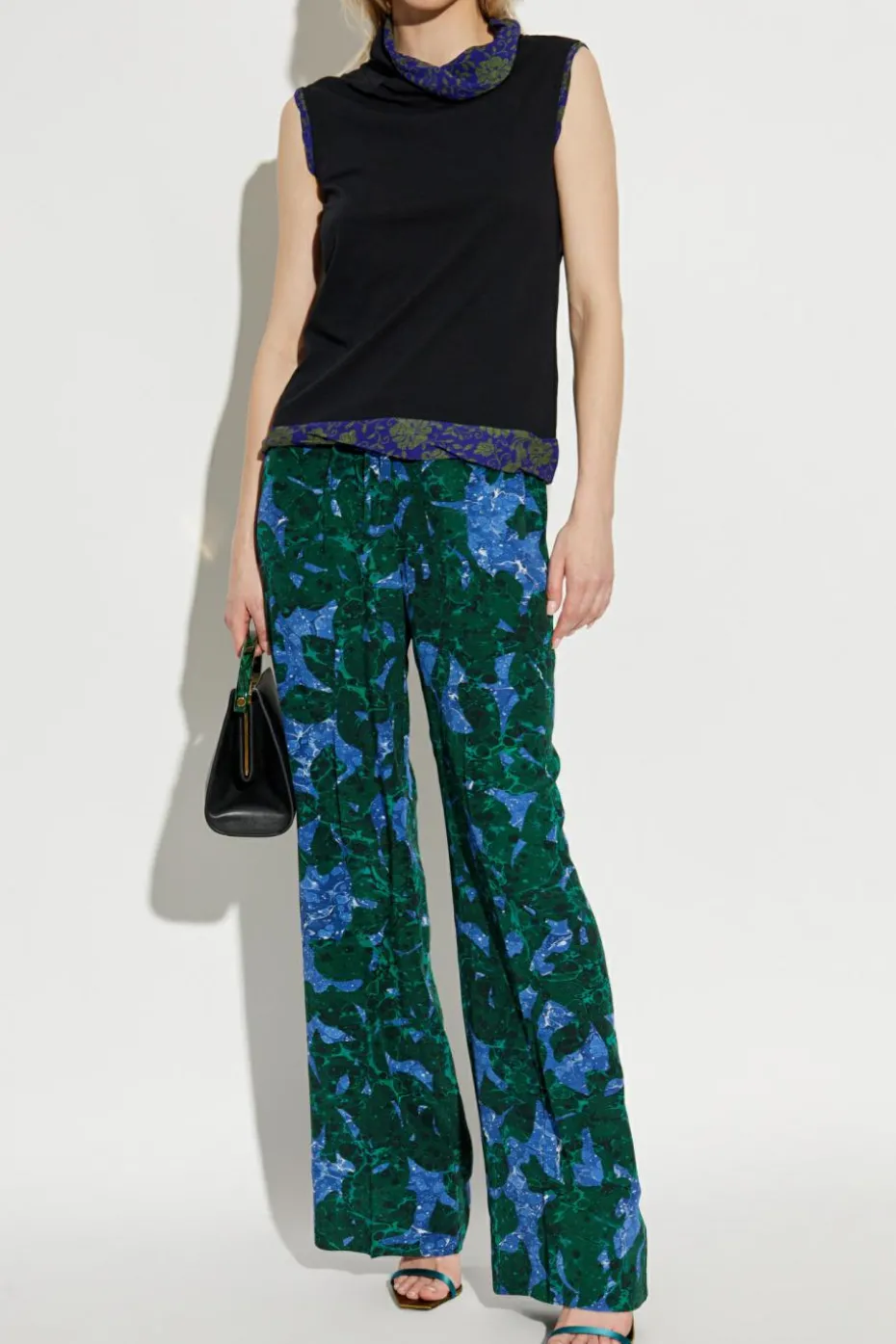 Dries Van Noten GREEN Silk pants