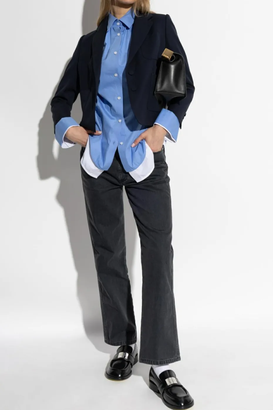 Dries Van Noten NAVY BLUE Wool blazer with pockets