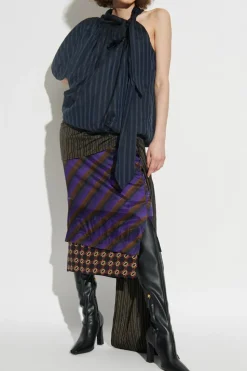 Dries Van Noten NAVY BLUE Top "Crunch"