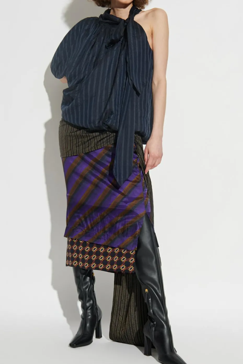 Dries Van Noten NAVY BLUE Top "Crunch"