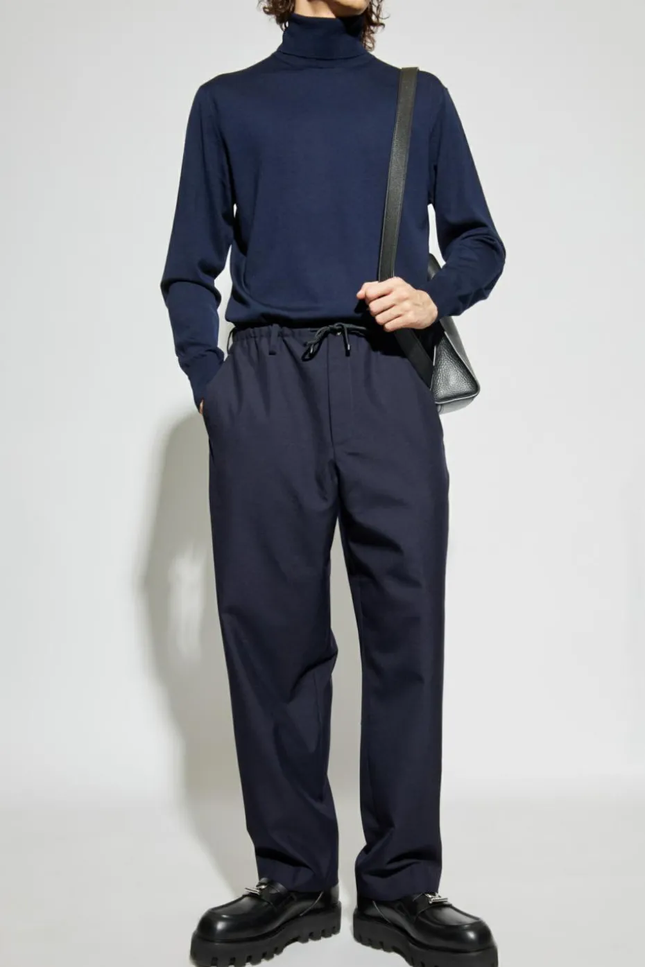 Dries Van Noten NAVY BLUE Wool turtleneck